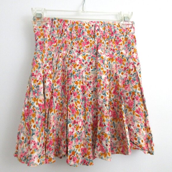 Tween Girls Skort Skater Style Skirt w/Built In Shorts Size XS Pink Multi Floral - Picture 2 of 8
